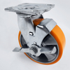 Heavy aluminum core Orange flat polyurethane caster wheel