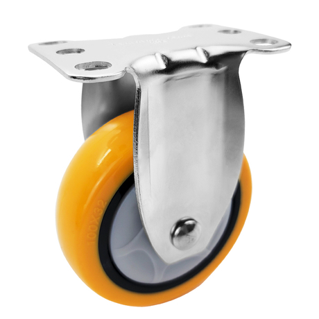 Medium 304 single axle orange PU caster wheel
