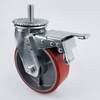 Heavy iron core flat polyurethane caster wheel
